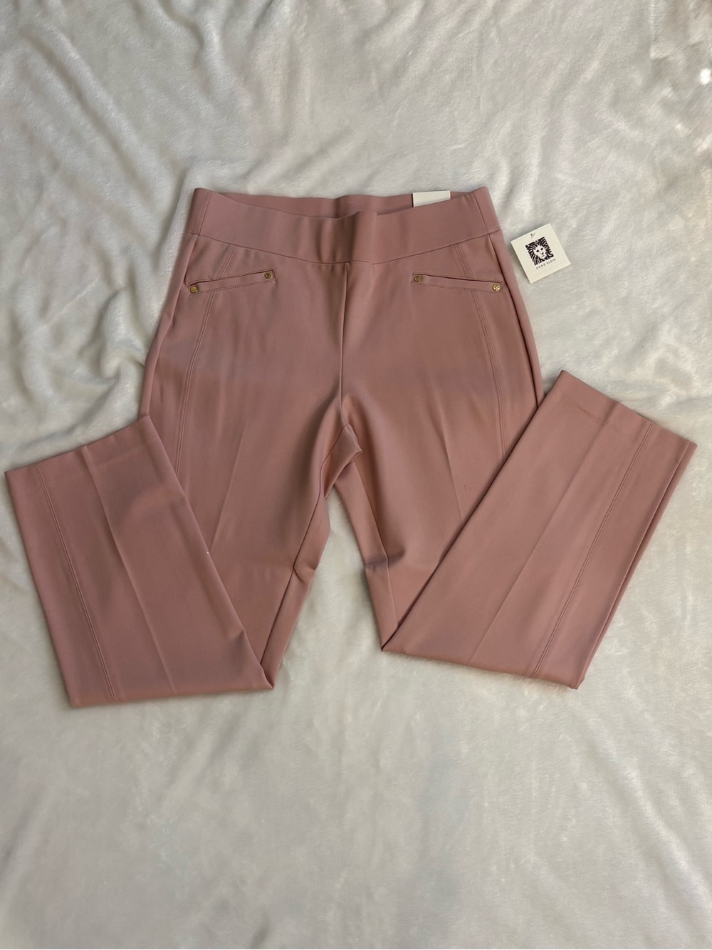 Anne Klein Rose Mauve Ponte Ankle Pants